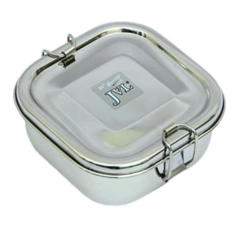 jvl steel tiffin box|JVL Silver Stainless Steel Small Square Single Layer .